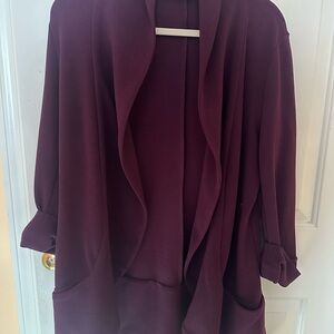 Burgundy/purple Open Front blazer